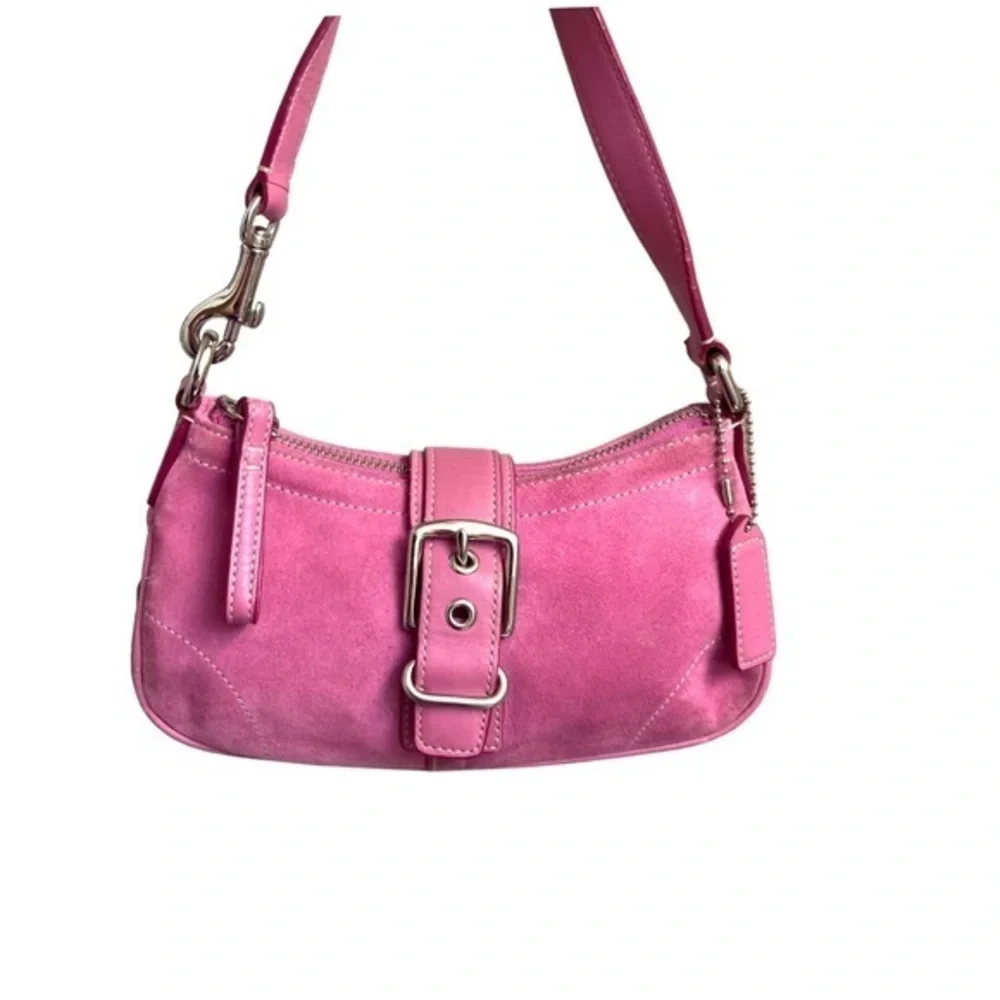 Coach vintage y2k RARE 7558 vintage mini soho Hampton bag pink suede